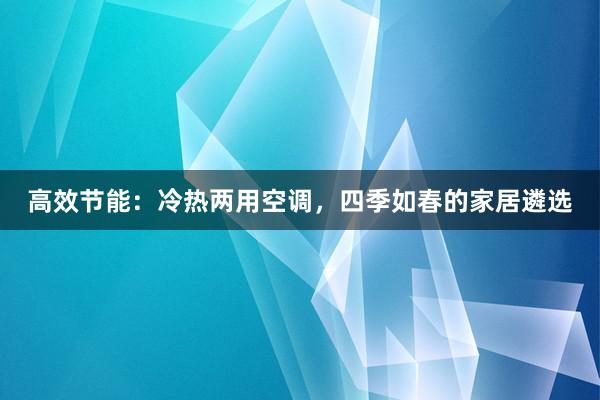 高效节能：冷热两用空调，四季如春的家居遴选